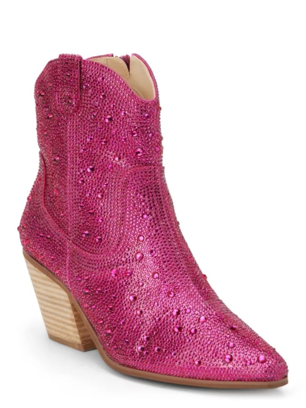 Matisse Hot Pink Jeweled Western Ankle Bootie